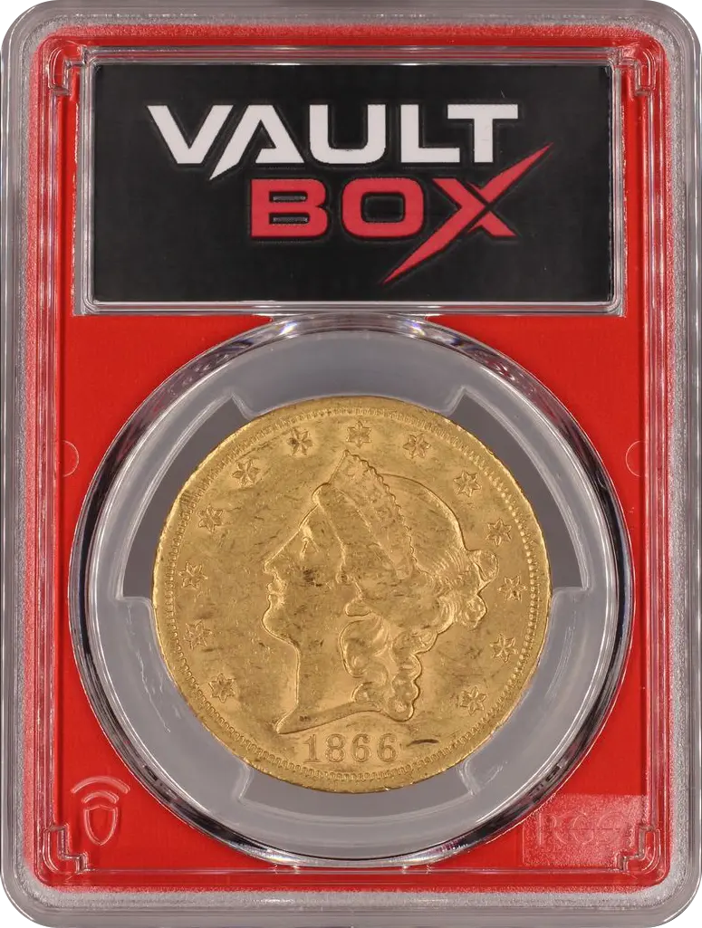 1866-S G$20 MOTTO PCGS AU53 Front