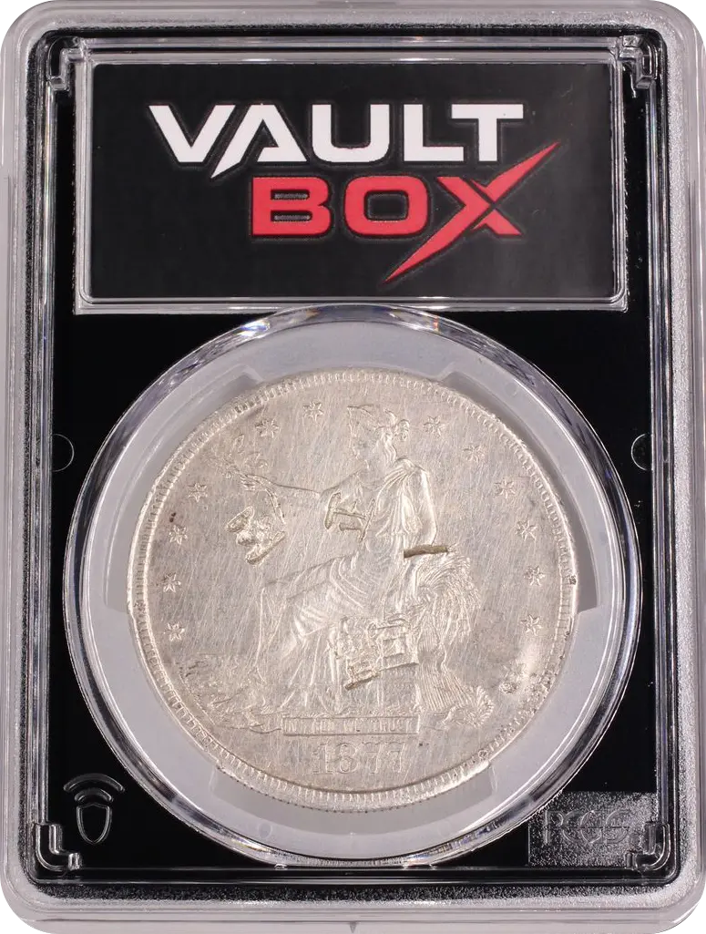 1877-S T$1 PCGS CLEANED-AU DETAILS CHOPMARKED FRONT