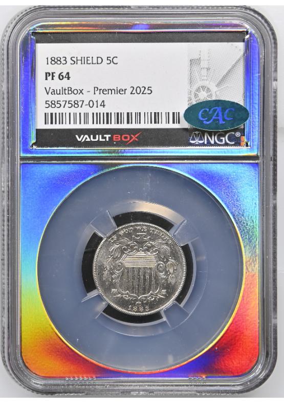 1883 SHIELD 5C NGC PF64 CAC FRONT