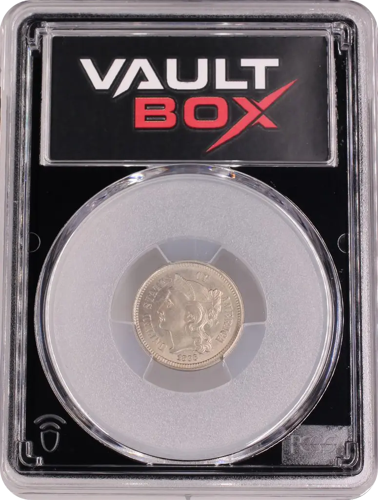 1866 3CN PCGS MS63 FRONT