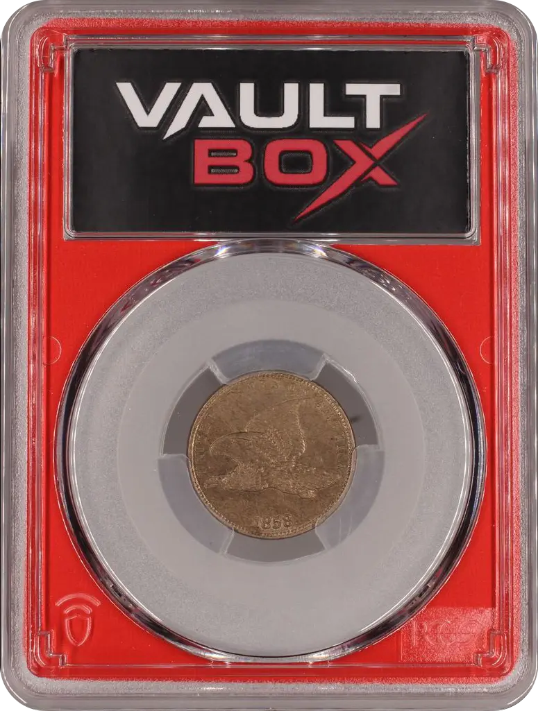 1858 1C SMALL LETTERS PCGS AU58 FRONT