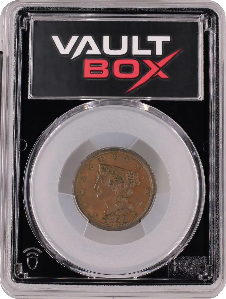 1853 1/2C PCGS AU58BN FRONT