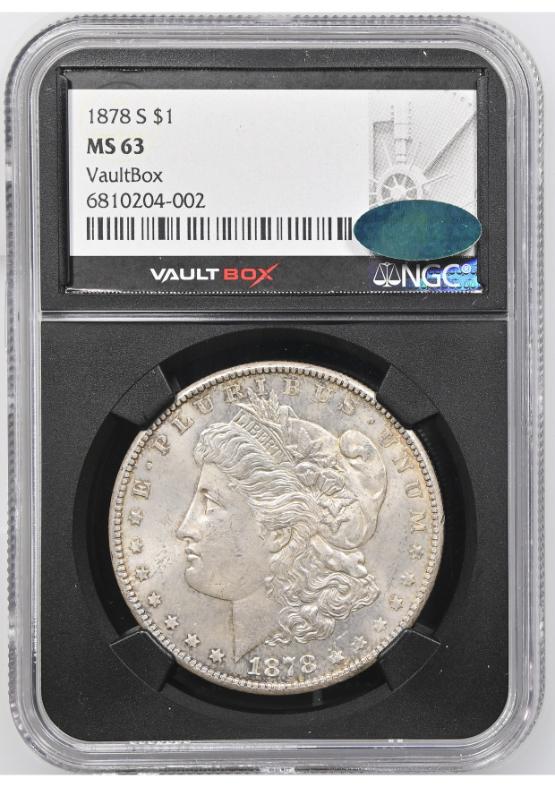1878-S $1 NGC MS63 CAC FRONT