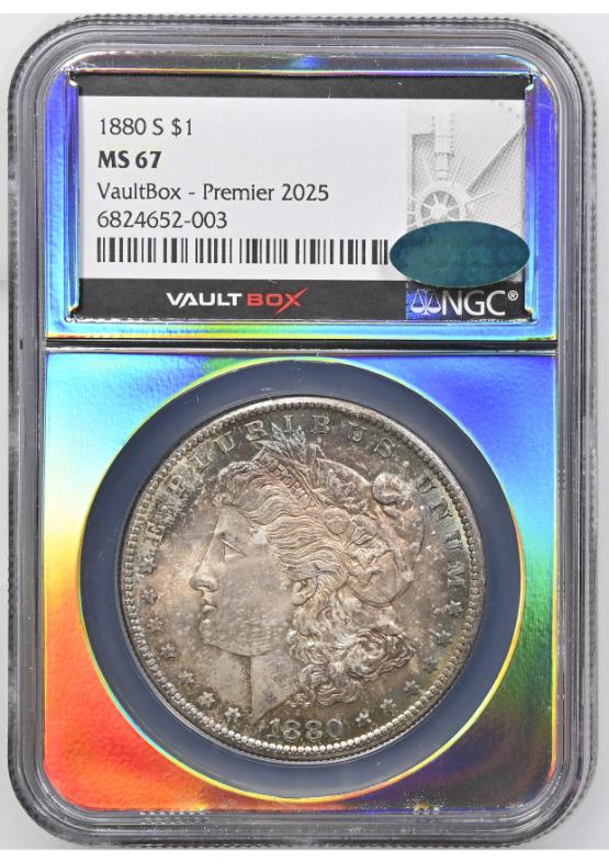 1880-S $1 NGC MS67 CAC TONER FRONT