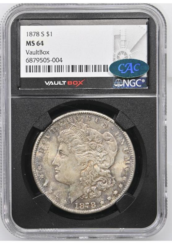 1878-S $1 NGC MS64 CAC FRONT