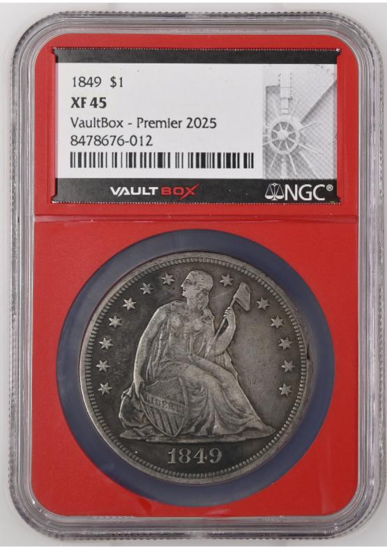 1849 $1 NGC XF45 FRONT