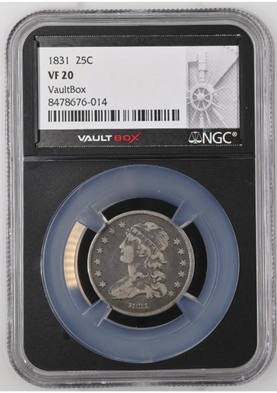 1831 25C NGC VF20 FRONT
