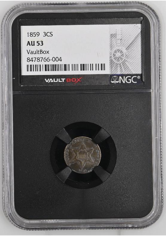 1859 3CS NGC AU53 FRONT