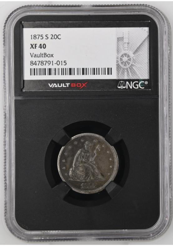 1875-S 20C NGC XF40 FRONT