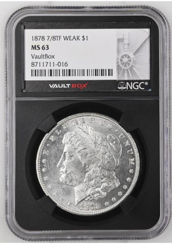 1878 7/8TF WEAK $1 NGC MS63 FRONT
