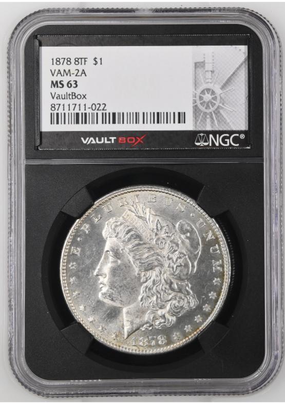 1878 8TF $1 VAM-2A NGC MS63 FRONT