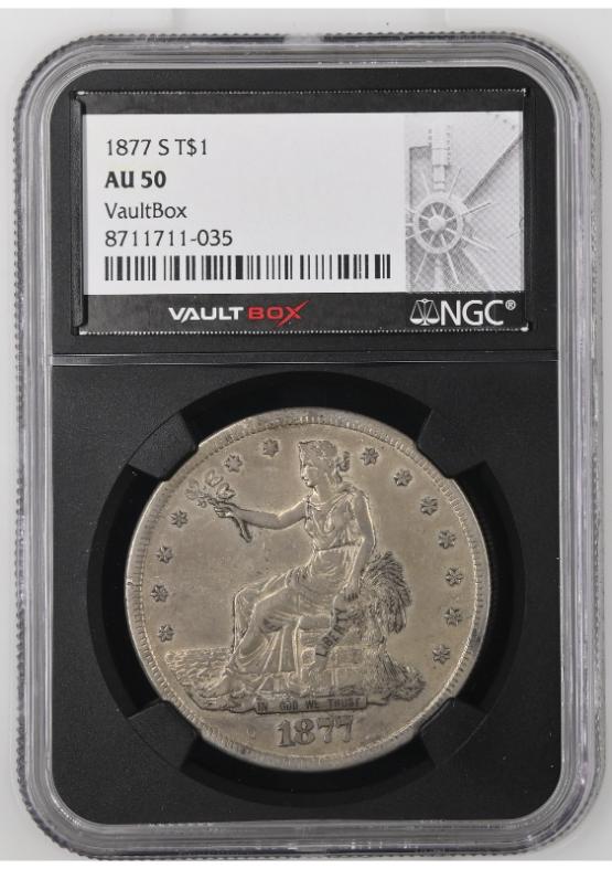 1877-S T$1 NGC AU50 FRONT