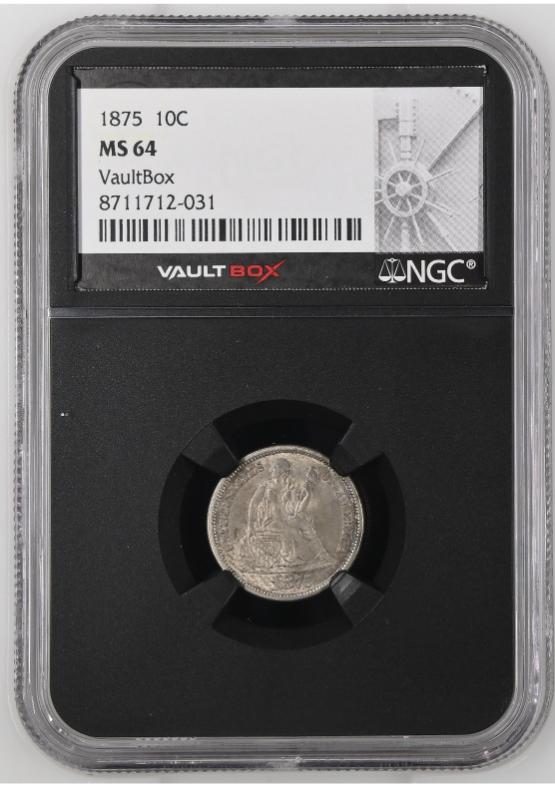 1875 10C NGC MS64 FRONT