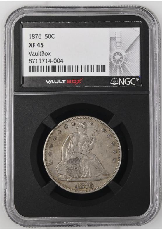1876 50C NGC XF45 FRONT