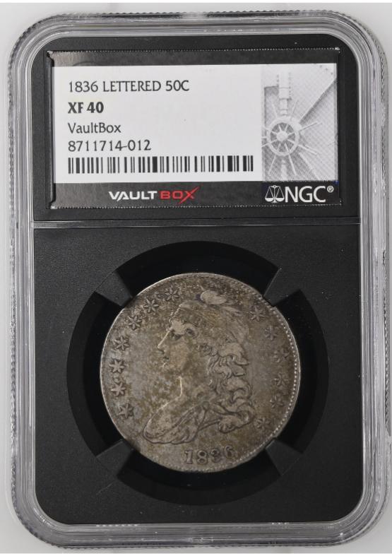 1836 LETTERED 50C NGC XF40 FRONT