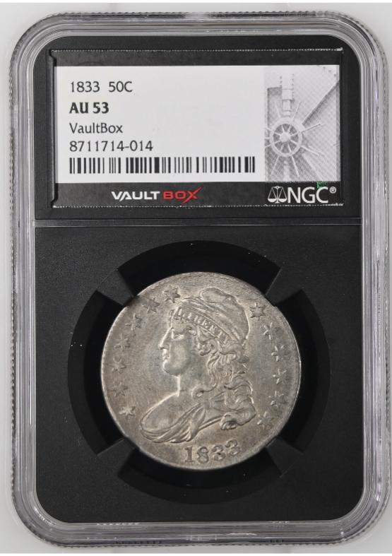 1833 50C NGC AU53 FRONT