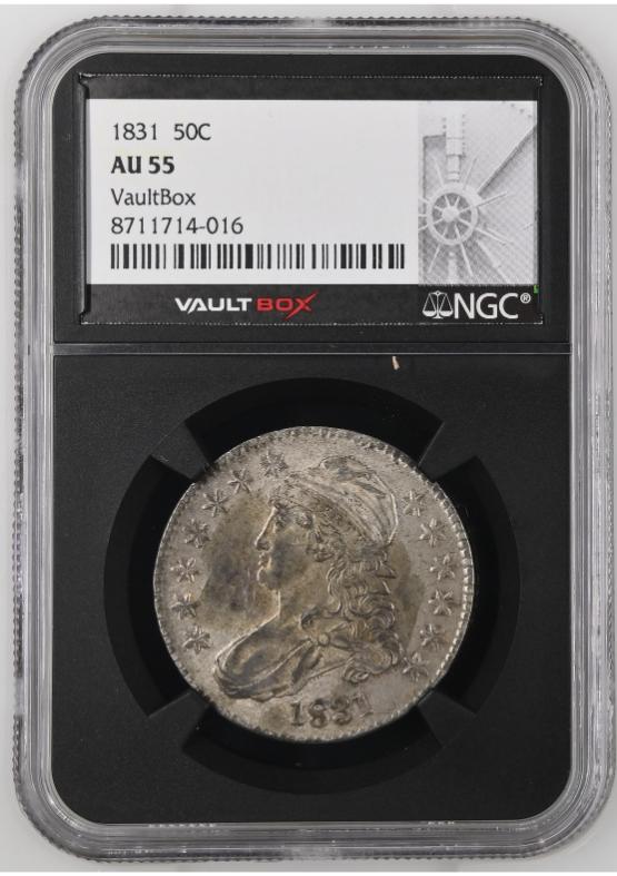 1831 50C NGC AU55 FRONT