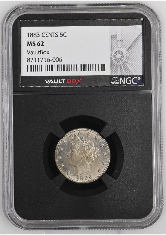 1883 CENTS 5C NGC MS62 FRONT