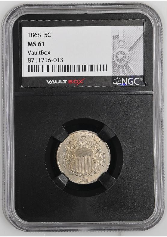 1868 5C NGC MS61 FRONT