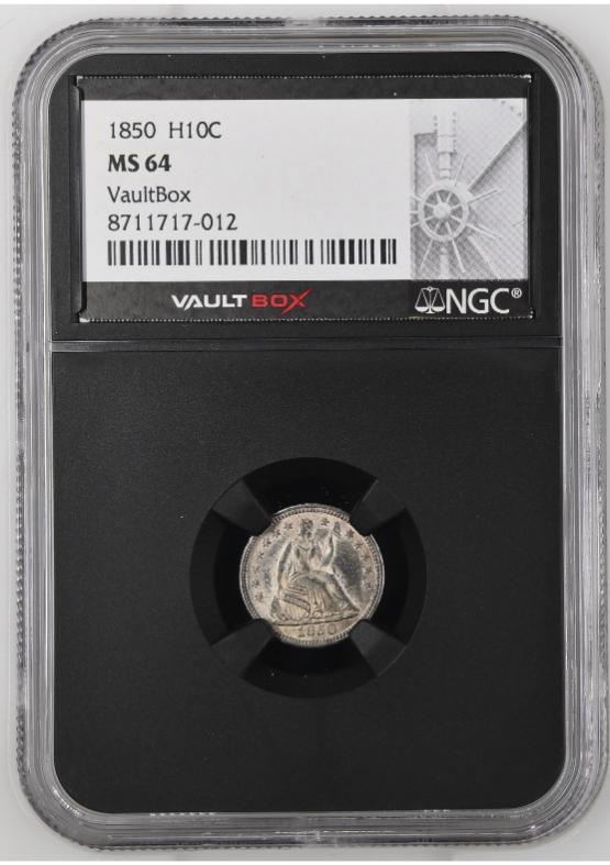 1850 H10C NGC MS64 FRONT