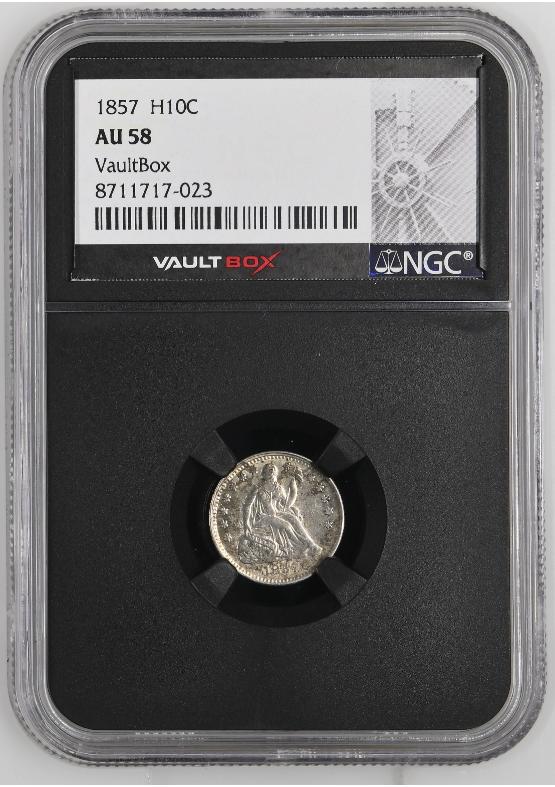 1857 H10C NGC AU58 FRONT