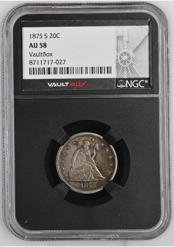 1875-S 20C NGC AU58 FRONT