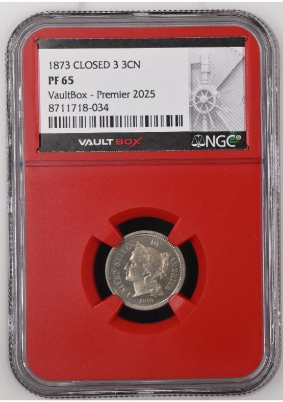 1873 CLOSED 3 3CN NGC PF65 FRONT