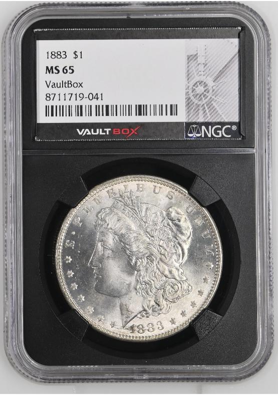 1883 $1 NGC MS65 Reverse TONER FRONT
