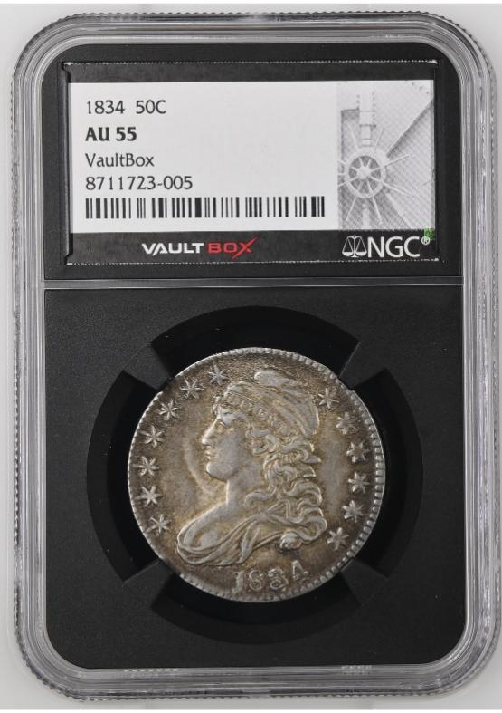 1834 50C NGC AU55 FRONT