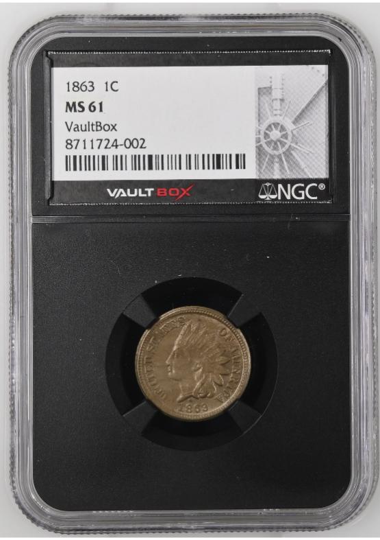 1863 1C NGC MS61 FRONT