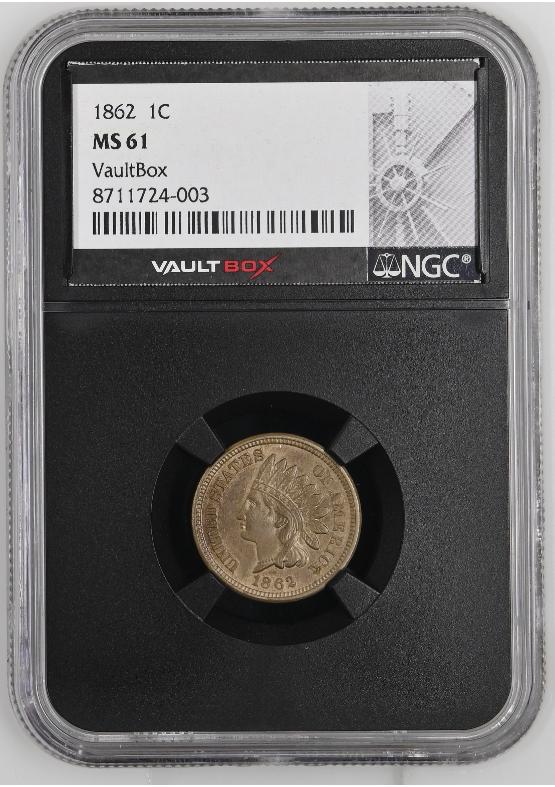 1862 1C NGC MS61 FRONT