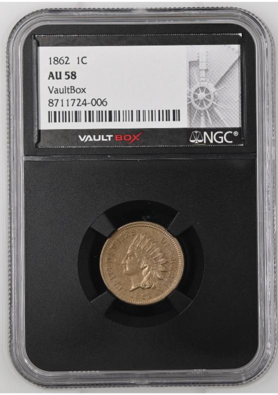 1862 1C NGC AU58 FRONT