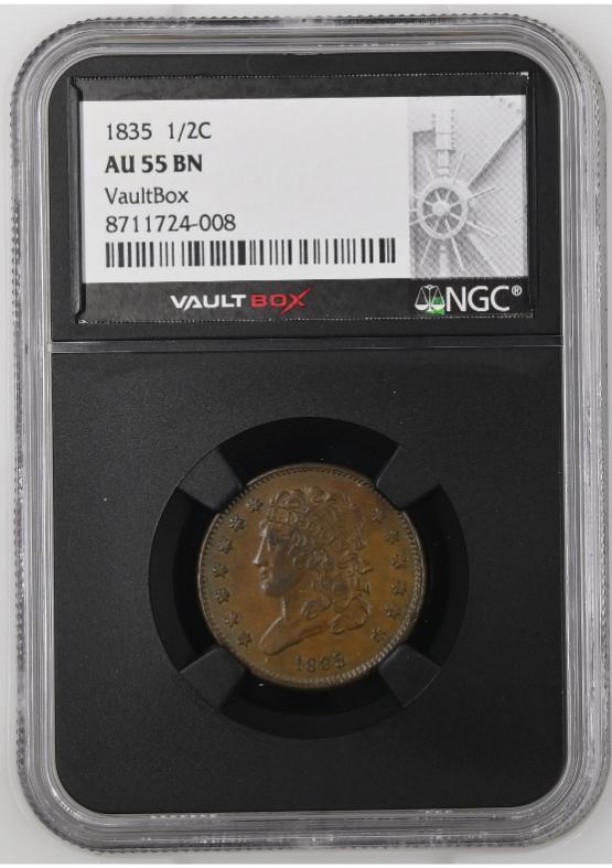 1835 1/2C NGC AU55BN FRONT