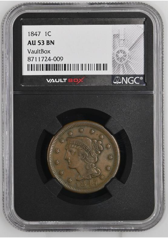 1847 1C NGC AU53BN FRONT