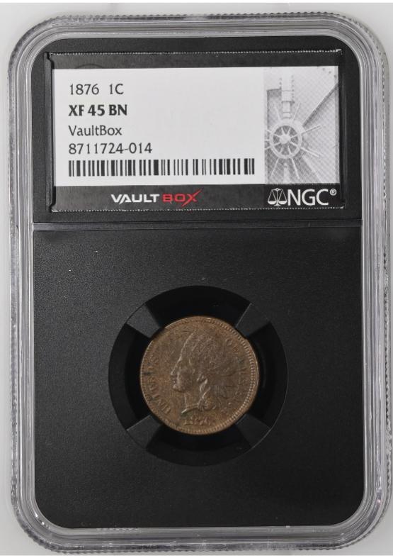 1876 1C NGC XF45BN FRONT