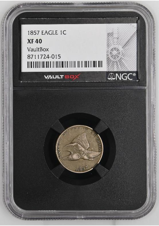 1857 EAGLE 1C NGC XF40 FRONT