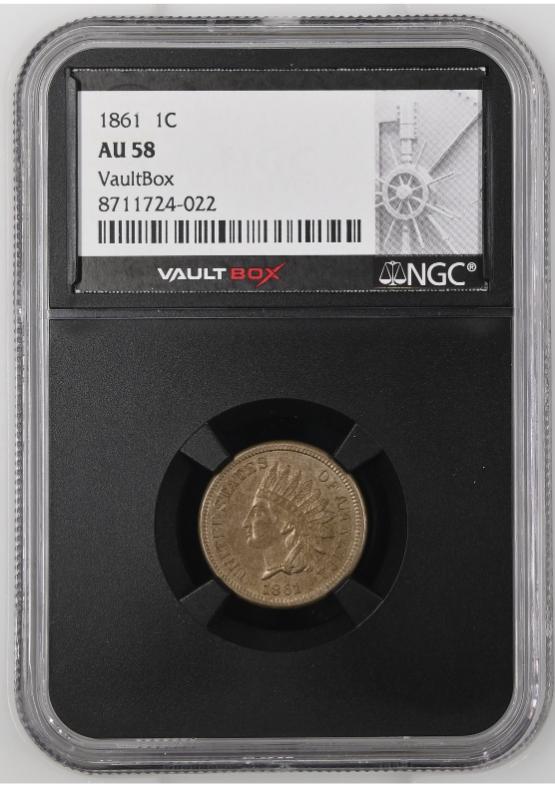 1861 1C NGC AU58 FRONT