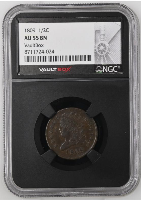 1809 1/2C NGC AU55BN FRONT