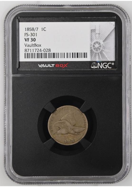 1858/7 1C FS-301 NGC VF30 FRONT