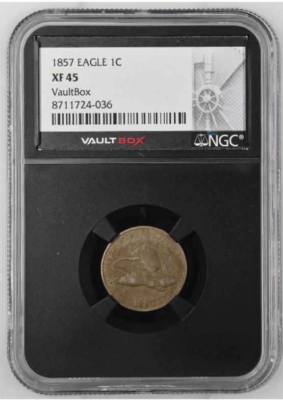 1857 EAGLE 1C NGC XF45 FRONT