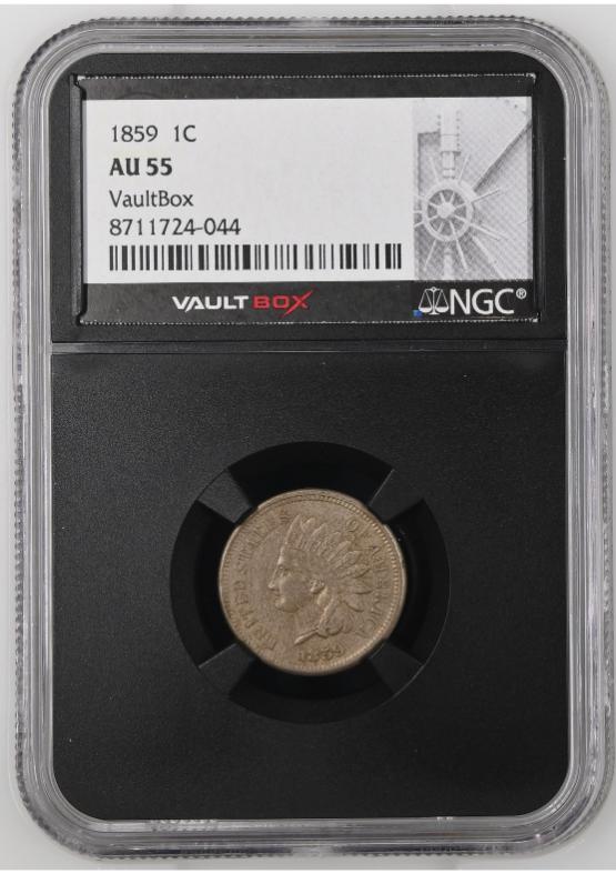 1859 1C NGC AU55 FRONT