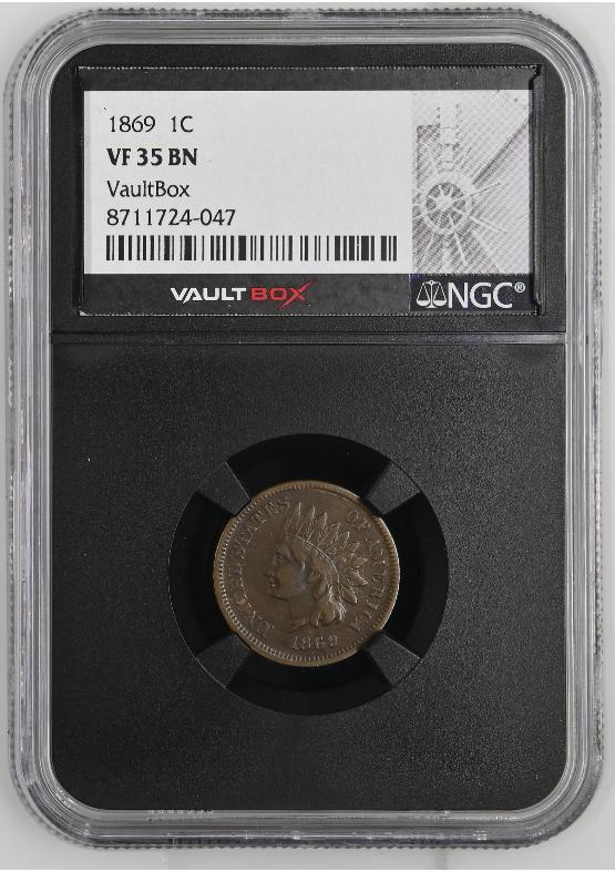 1869 1C NGC VF35BN FRONT