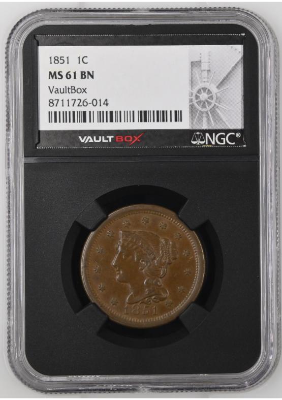 1851 1C NGC MS61BN FRONT