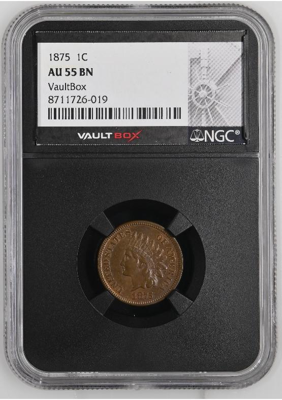 1875 1C NGC AU55BN FRONT