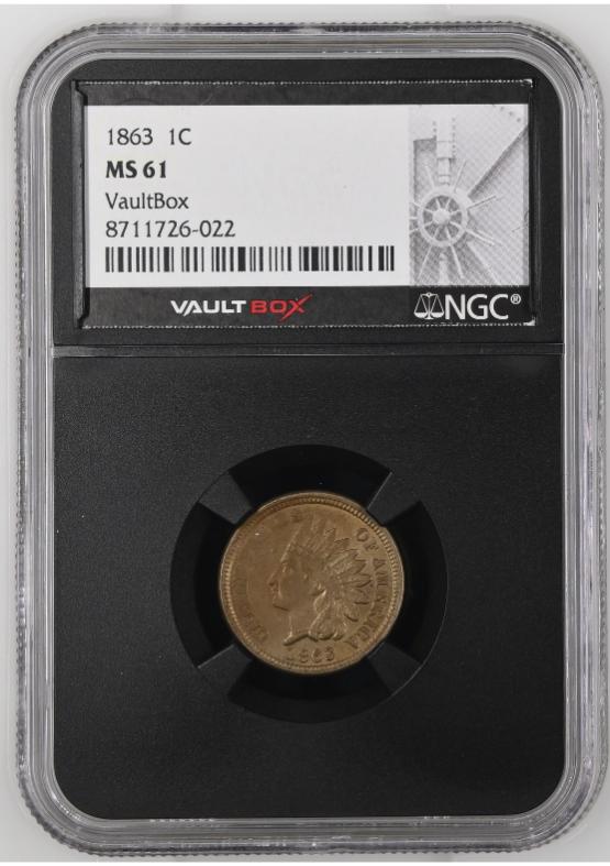 1863 1C NGC MS61 FRONT