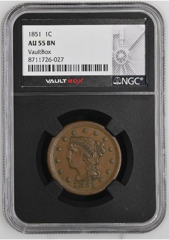 1851 1C NGC AU55BN FRONT