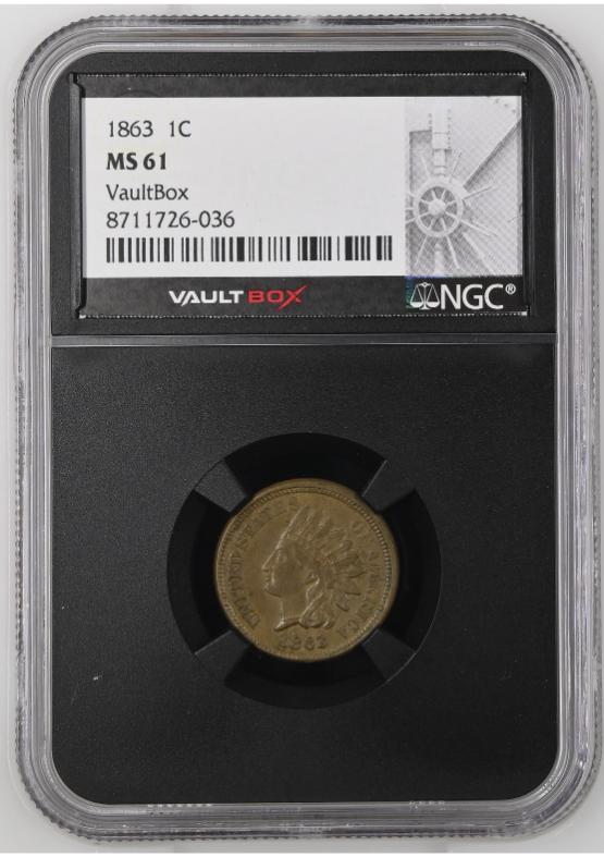 1863 1C NGC MS61 FRONT