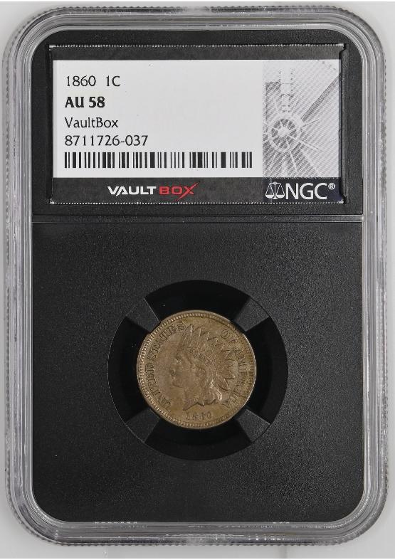 1860 1C NGC AU58 FRONT