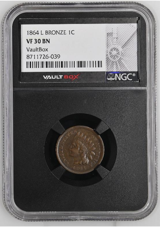 1864-L BRONZE 1C NGC VF30BN FRONT