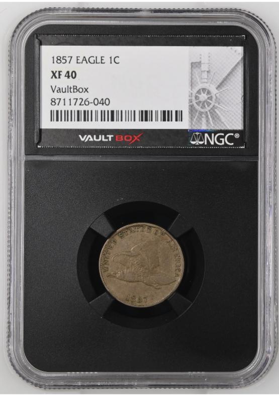 1857 EAGLE 1C NGC XF40 FRONT